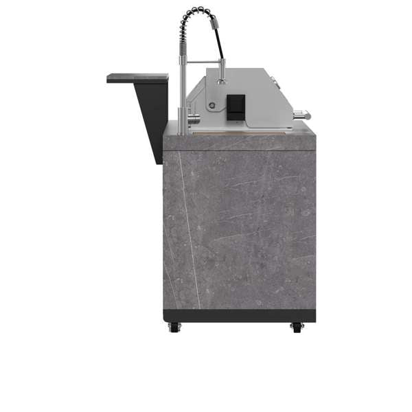 Rimini Outdoor Kitchen: 30" BBQ 62,600 BTU, 2.4 cu.ft. Refrigerator, Gray Countertops