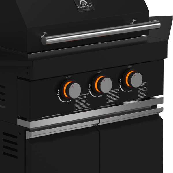 All'Aperto Black Countertops, 99,600 BTU BBQ, Sink, Bar Module, Plancha & Pizza Oven