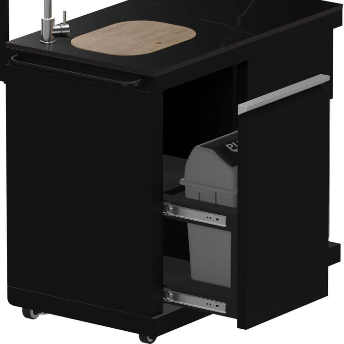 All'Aperto 62,600 BTU BBQ & Sink Module with Black Countertops, Bar & Beverage Center