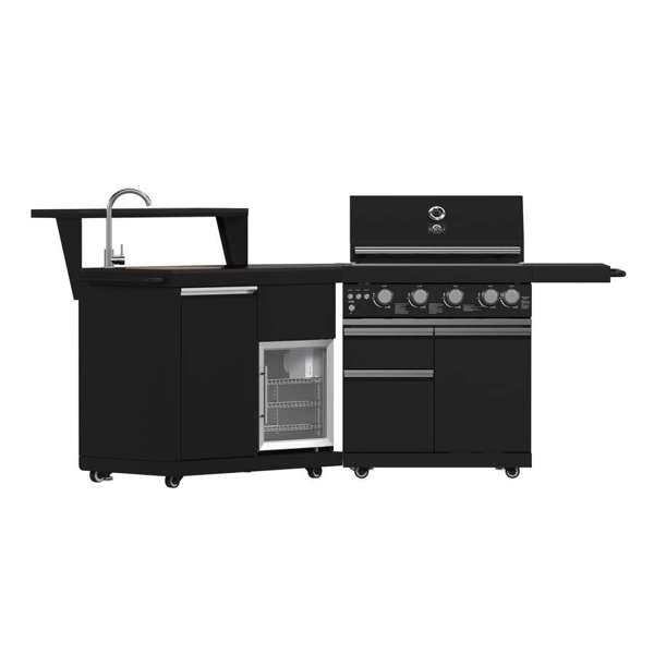 All'Aperto 62,600 BTU BBQ & Sink Module with Black Countertops, Bar & Beverage Center