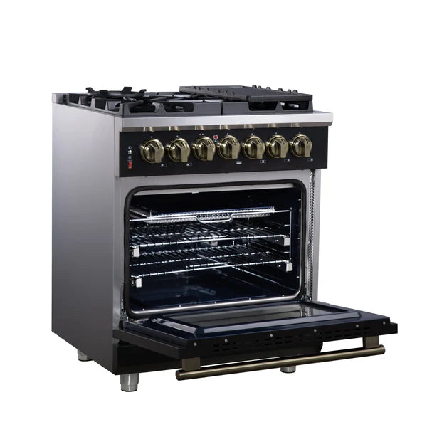Forno Massimo 30-Inch Freestanding Dual Fuel Range, 4 Burners, Convection Oven