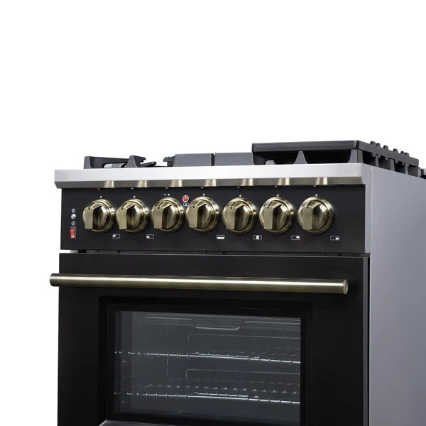 Forno Massimo 30-Inch Freestanding Dual Fuel Range, 4 Burners, Convection Oven