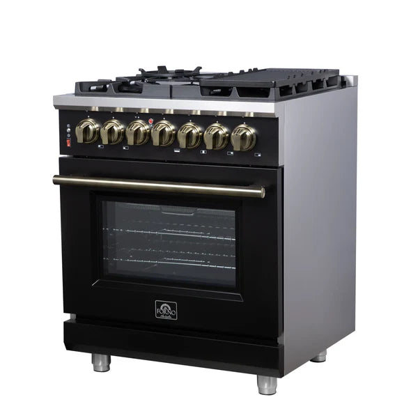 Forno Massimo 30-Inch Freestanding Dual Fuel Range, 4 Burners, Convection Oven