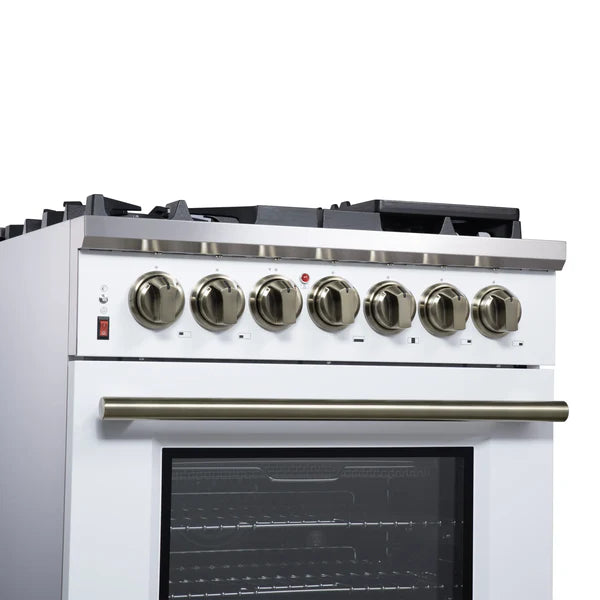 Forno Massimo 30-Inch Freestanding Dual Fuel Range, 4 Burners, Convection Oven