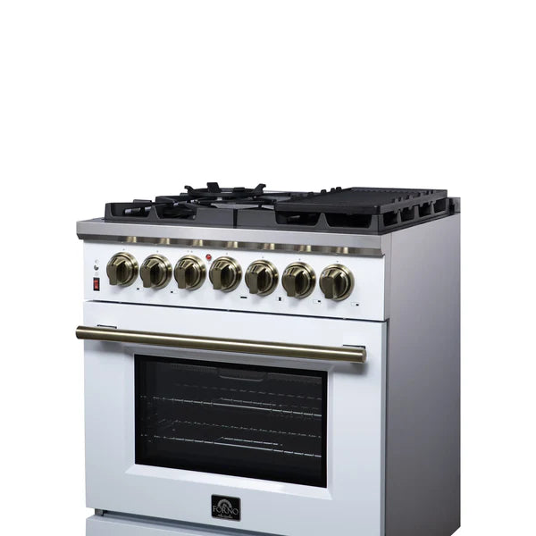 Forno Massimo 30-Inch Freestanding Dual Fuel Range, 4 Burners, Convection Oven