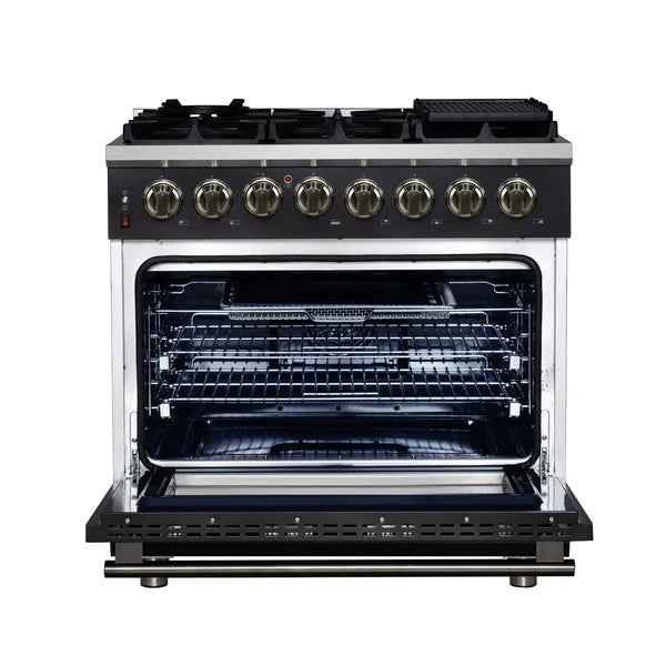 Forno Massimo 36-Inch Freestanding Dual Fuel Range, 6 Burners, Convection Oven