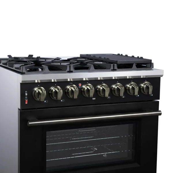 Forno Massimo 36-Inch Freestanding Dual Fuel Range, 6 Burners, Convection Oven