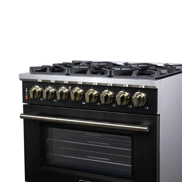 Forno Massimo 36-Inch Freestanding Dual Fuel Range, 6 Burners, Convection Oven