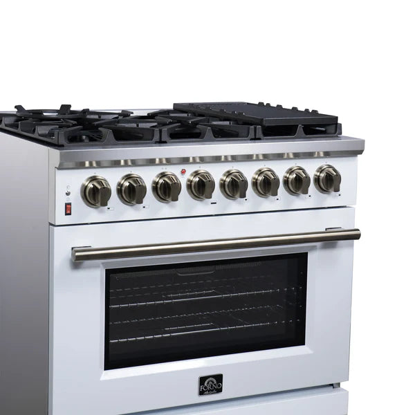 Forno Massimo 36-Inch Freestanding Dual Fuel Range, 6 Burners, Convection Oven