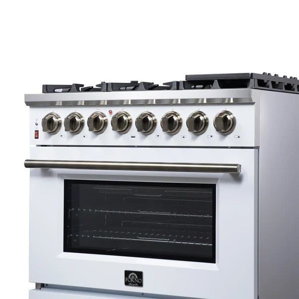 Forno Massimo 36-Inch Freestanding Dual Fuel Range, 6 Burners, Convection Oven