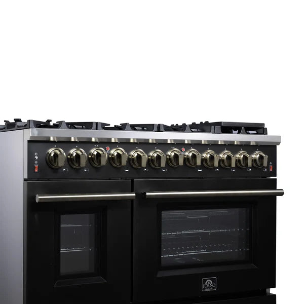 Forno Massimo 48-Inch Freestanding Dual Fuel Range, 8 Burners, Double Convection Ovens