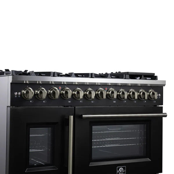 Forno Capriasca 48-Inch Freestanding French Door Dual Fuel Range, 8 Burners, True Convection Oven
