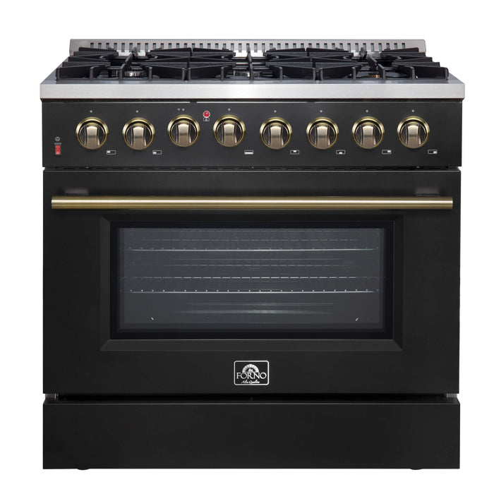Forno Galiano 36-Inch Freestanding Dual Fuel Range, 6 Burners, Convection Oven