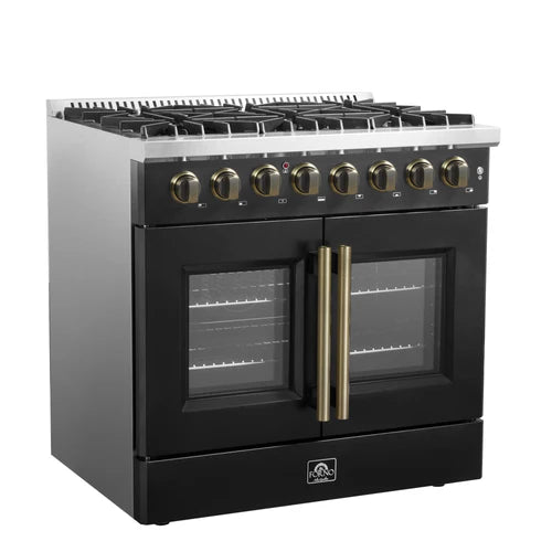 Forno Galiano 36" Freestanding French Door Dual Fuel Range