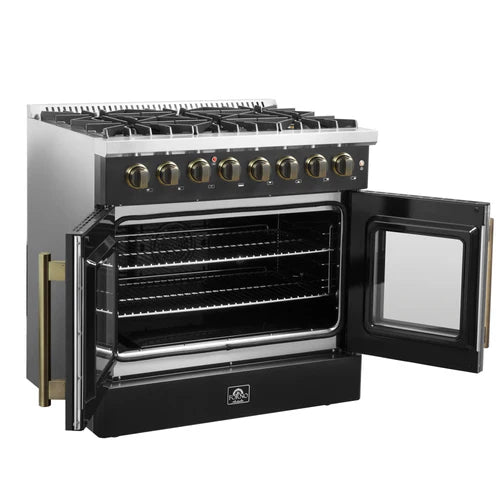 Forno Galiano 36" Freestanding French Door Dual Fuel Range