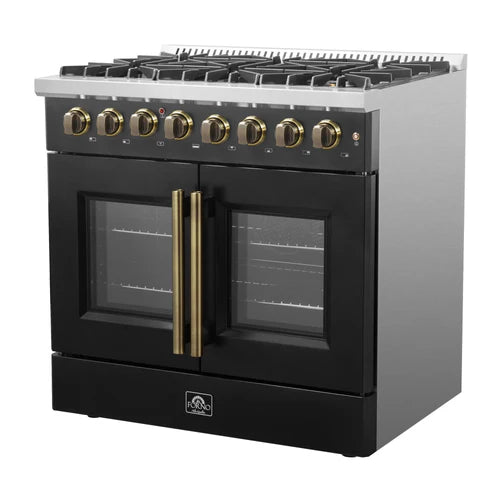 Forno Galiano 36" Freestanding French Door Dual Fuel Range