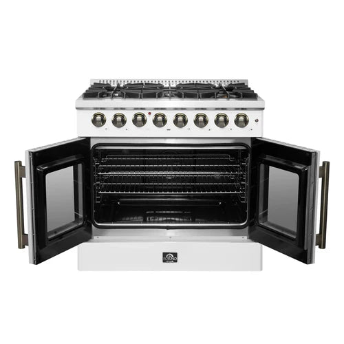 Forno Galiano 36" Freestanding French Door Dual Fuel Range