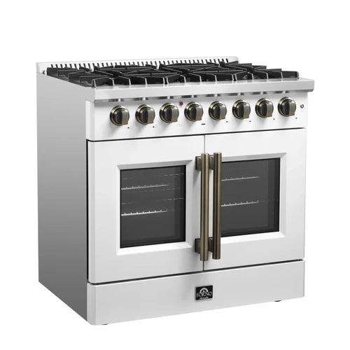 Forno Galiano 36" Freestanding French Door Dual Fuel Range