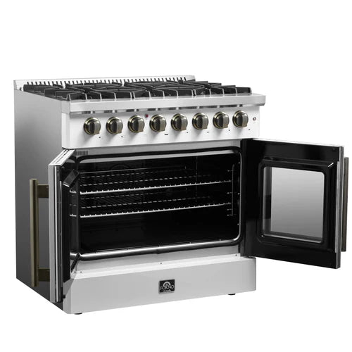 Forno Galiano 36" Freestanding French Door Dual Fuel Range