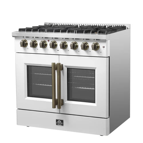 Forno Galiano 36" Freestanding French Door Dual Fuel Range