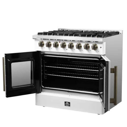 Forno Galiano 36" Freestanding French Door Dual Fuel Range