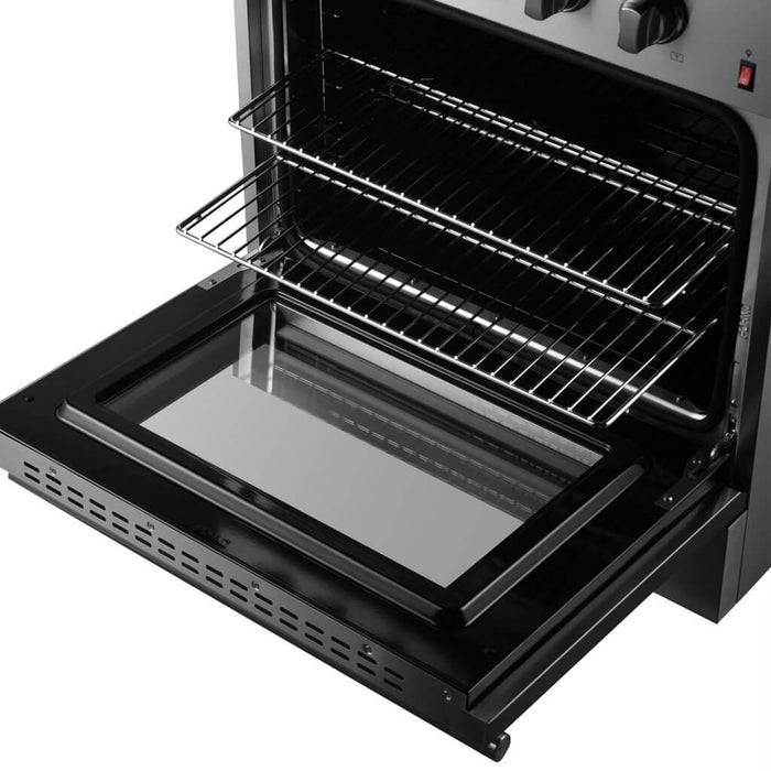 Forno Marco 30-Inch Dual Fuel Range, Stainless Steel, 4 Burners, 37,000 BTU, True Convection Oven, Energy Efficient