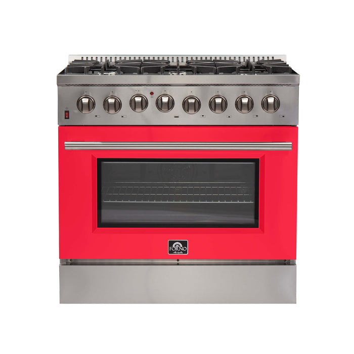 Forno Galiano 36-Inch Freestanding Dual Fuel Range, 6 Burners, Convection Oven
