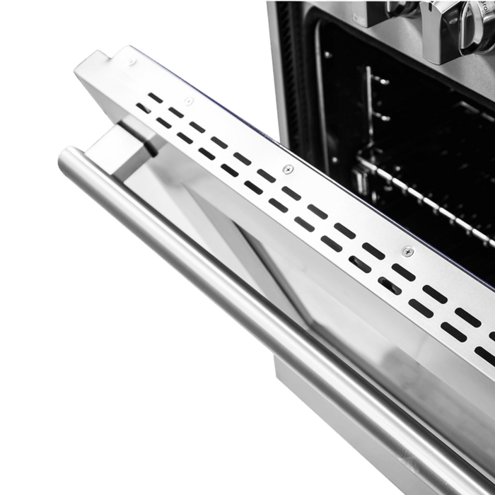 Forno Capriasca 30-Inch Freestanding Dual Fuel Range, 4 Burners, True Convection Oven