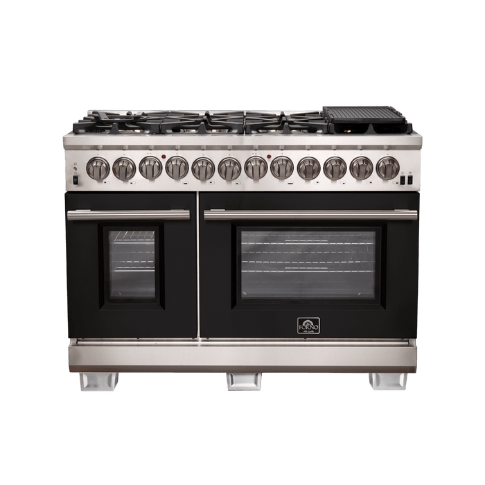 Forno Capriasca 48-Inch Freestanding Dual Fuel Range, 8 Burners, True Convection Oven