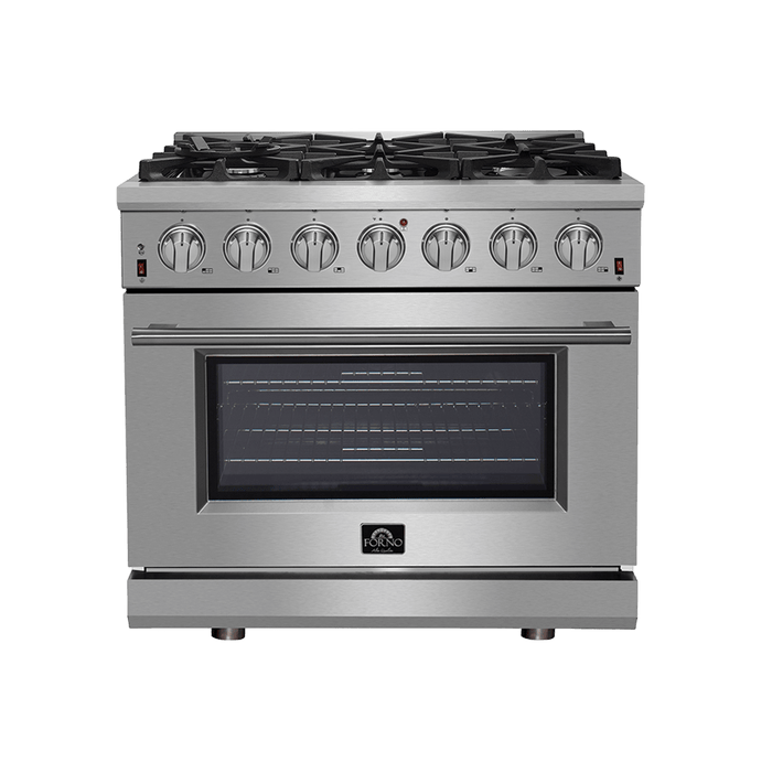 Forno Massimo 36-Inch Freestanding Gas Range, 6 Sealed Burners, Convection Oven, Energy Efficient