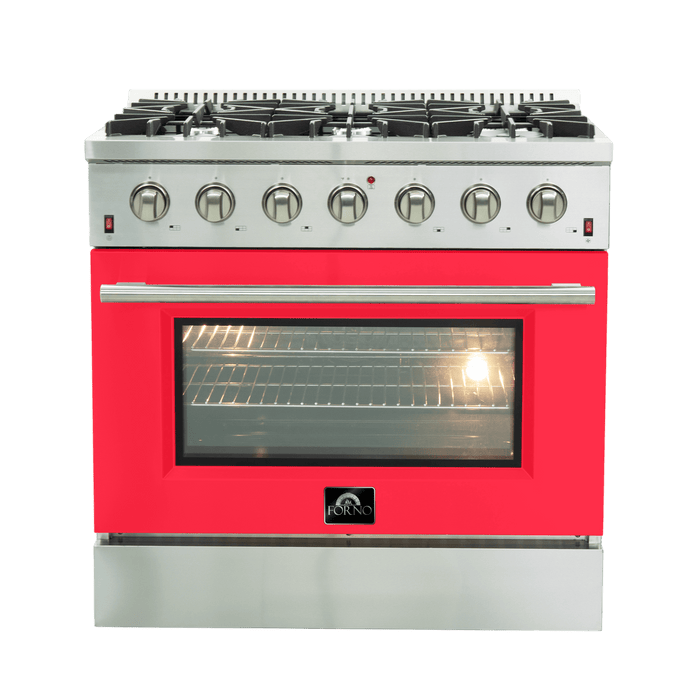 Forno Galiano 36-Inch Freestanding Gas Range, Stainless Steel, 6 Burners, Energy Efficient