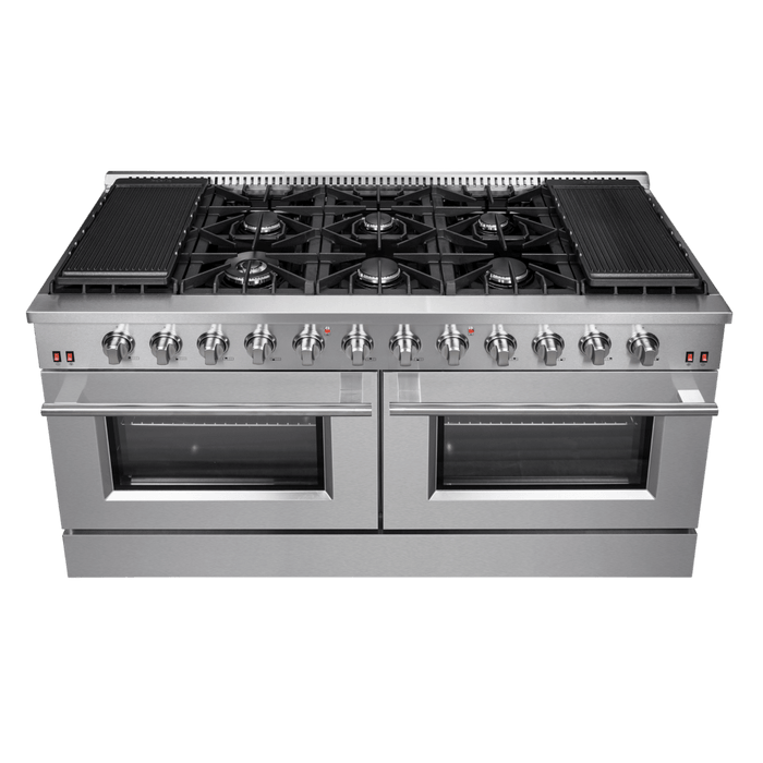 Forno Capriasca 60-Inch Freestanding Dual Fuel Range, 10 Burners, True Convection Oven