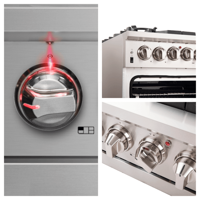 Capriasca 36" Freestanding Gas Range with White Door Gas Range