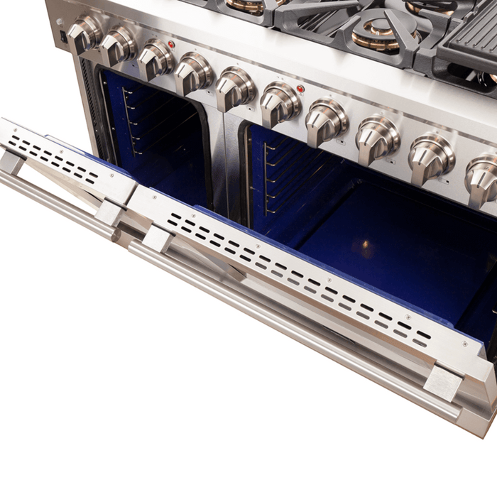 Capriasca 48" Freestanding Gas Range with White Door Gas Range