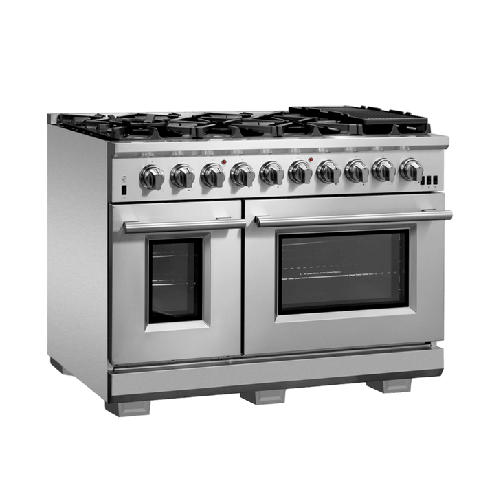 Capriasca 48" Freestanding Gas Range with White Door Gas Range