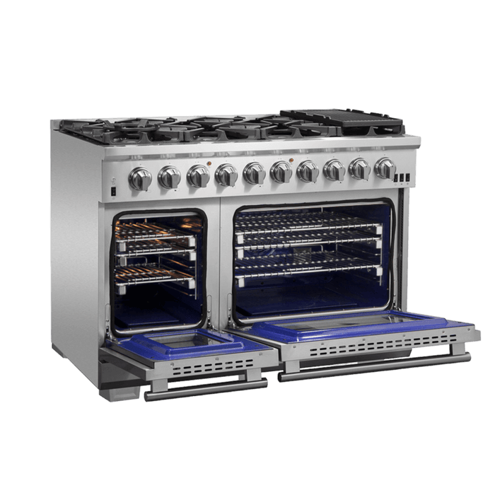 Capriasca 48" Freestanding Gas Range with White Door Gas Range
