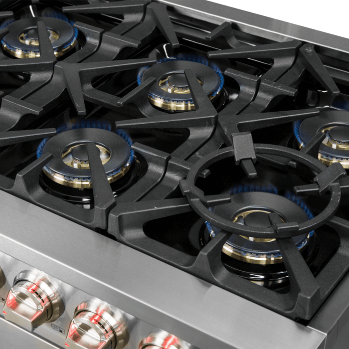 Forno Capriasca 60-Inch Freestanding Gas Range, 10 Burners, True Convection Oven