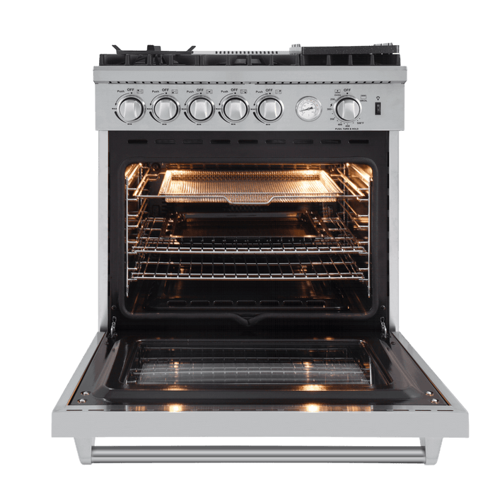 Forno Lazio 30-Inch Freestanding Gas Range, 4 Burners, Convection Oven, Energy Efficient