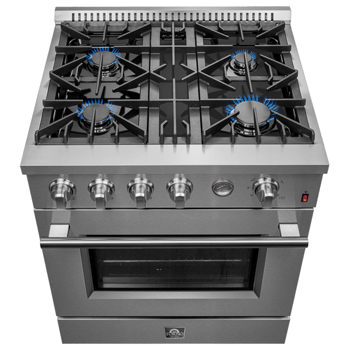 Marco 30-inch Gas Range Stainless Steel, 4 Burners 37,000 BTU, 4.32 cu.ft. Convection Oven