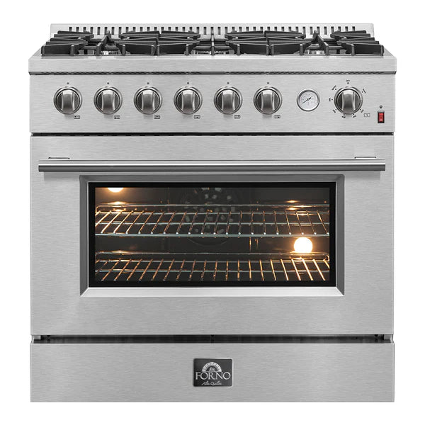 Marco 36-Inch Gas Range Stainless Steel, 6 Burners 67,000 BTU, 5.36 cu.ft. Convection Oven