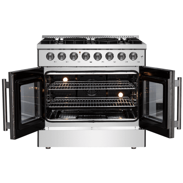 Forno Galiano 36" Freestanding French Door Dual Fuel Range