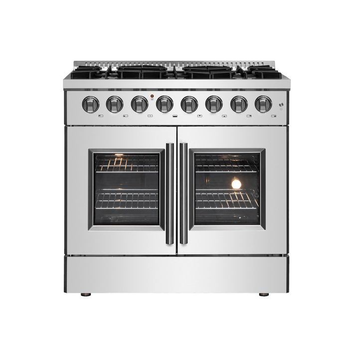Forno Galiano 36" Freestanding French Door Dual Fuel Range