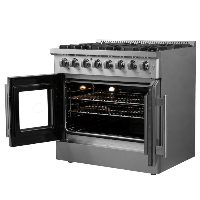 Forno Galiano 36" Freestanding French Door Dual Fuel Range