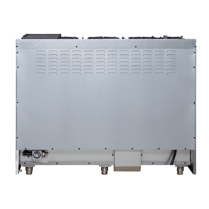 FORNO Galiano 48-Inch French Door Dual Fuel Range All Stainless Steel, 8 Sealed Burners, 107,000 BTU, Griddle, 6.58 cu.ft. Double Ovens