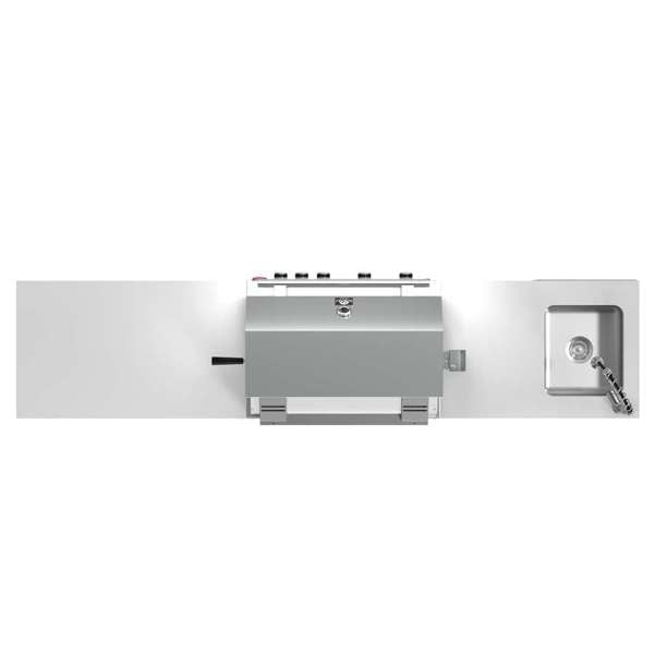 Bulnes Outdoor Kitchen 30" 60,000 BTU Stainless Steel BBQ & White Sintered Stone Countertops
