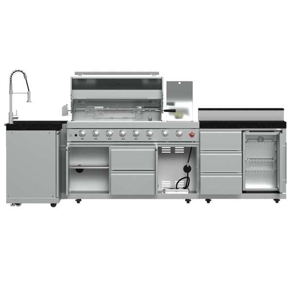 Bulnes Outdoor Kitchen 40" 84,000 BTU Stainless Steel BBQ with Black Granite Countertops