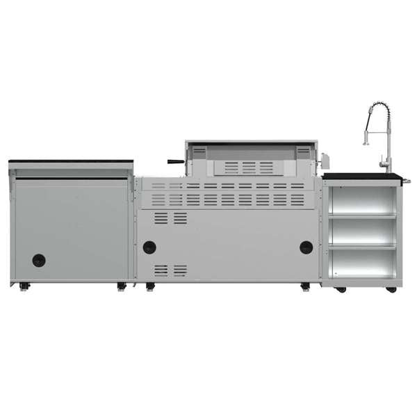 Bulnes Outdoor Kitchen 40" 84,000 BTU Stainless Steel BBQ with Black Granite Countertops