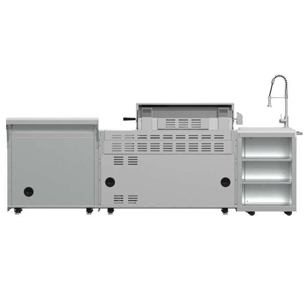 Bulnes Outdoor Kitchen 40" 84,000 BTU Stainless Steel BBQ & White Sintered Stone Countertops