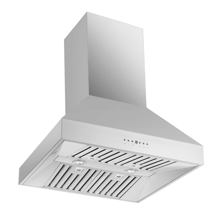 Forno Coppito 30-Inch Island Range Hood, Stainless Steel, LED Lighting, Adjustable Fan Speeds