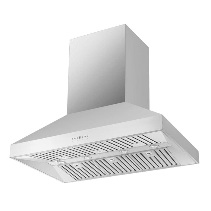 Forno Coppito 48-Inch Island Range Hood, Stainless Steel, LED Lighting, Adjustable Fan Speeds